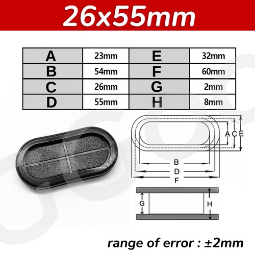 Oval Blanking Grommets Rubber Grommet Closed Gromet Blind Plugs Bungs Bung Black - Picture 15 of 22