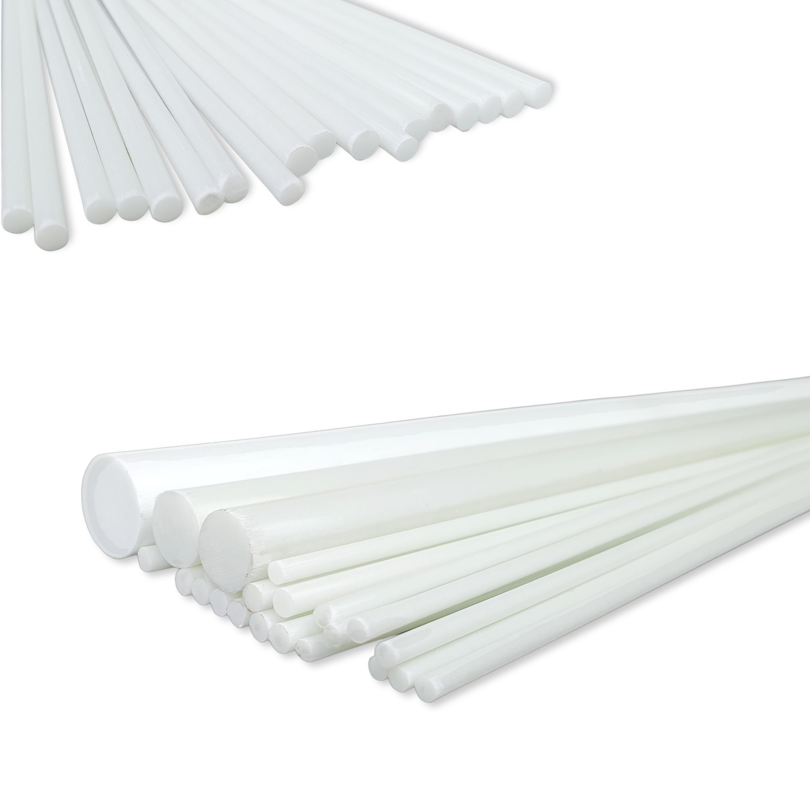 Fibreglass Round Rod Glass Fibre Solid Rod Polyester Resin Rod Round, Ø 2.5-55mm Length 0.5-2m