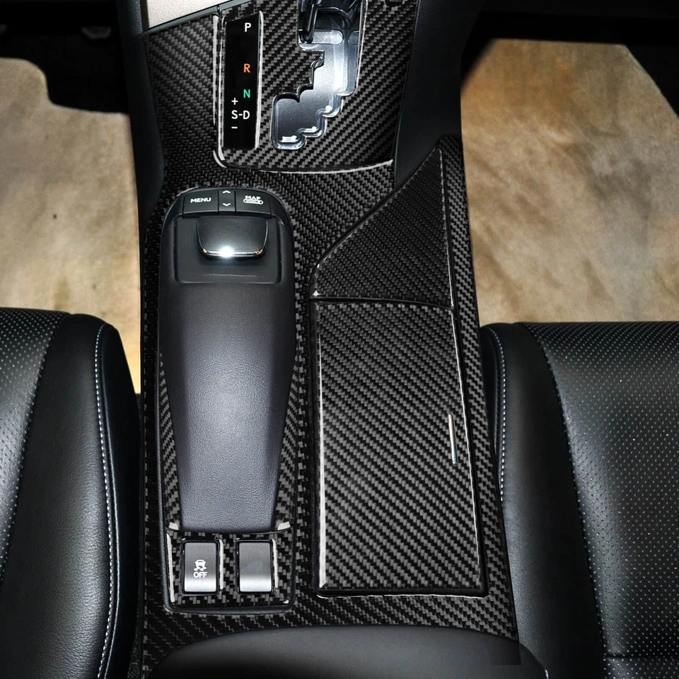 8 peças tampa de painel de câmbio de marchas de fibra de carbono real para Lexus RX RX350 RX450h 2010-15 - Imagem 3 de 4