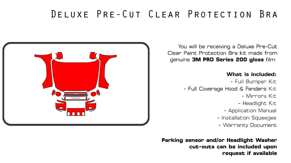 PreCut 3M PRO Series Paint Protection PPF for Toyota Land Cruiser