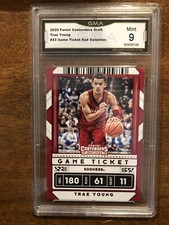 2020 Panini Contenders Draft Trae Young #23 Game Ticket Red Variation GMA 9 Mint