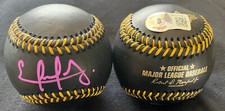Ezequiel Tovar Rockies Auto Signed Black Baseball Beckett WITNESS COA Purple
