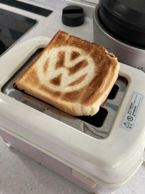 Volkswagen VW Toaster Mini Bus Car Truck Figure Red Interior