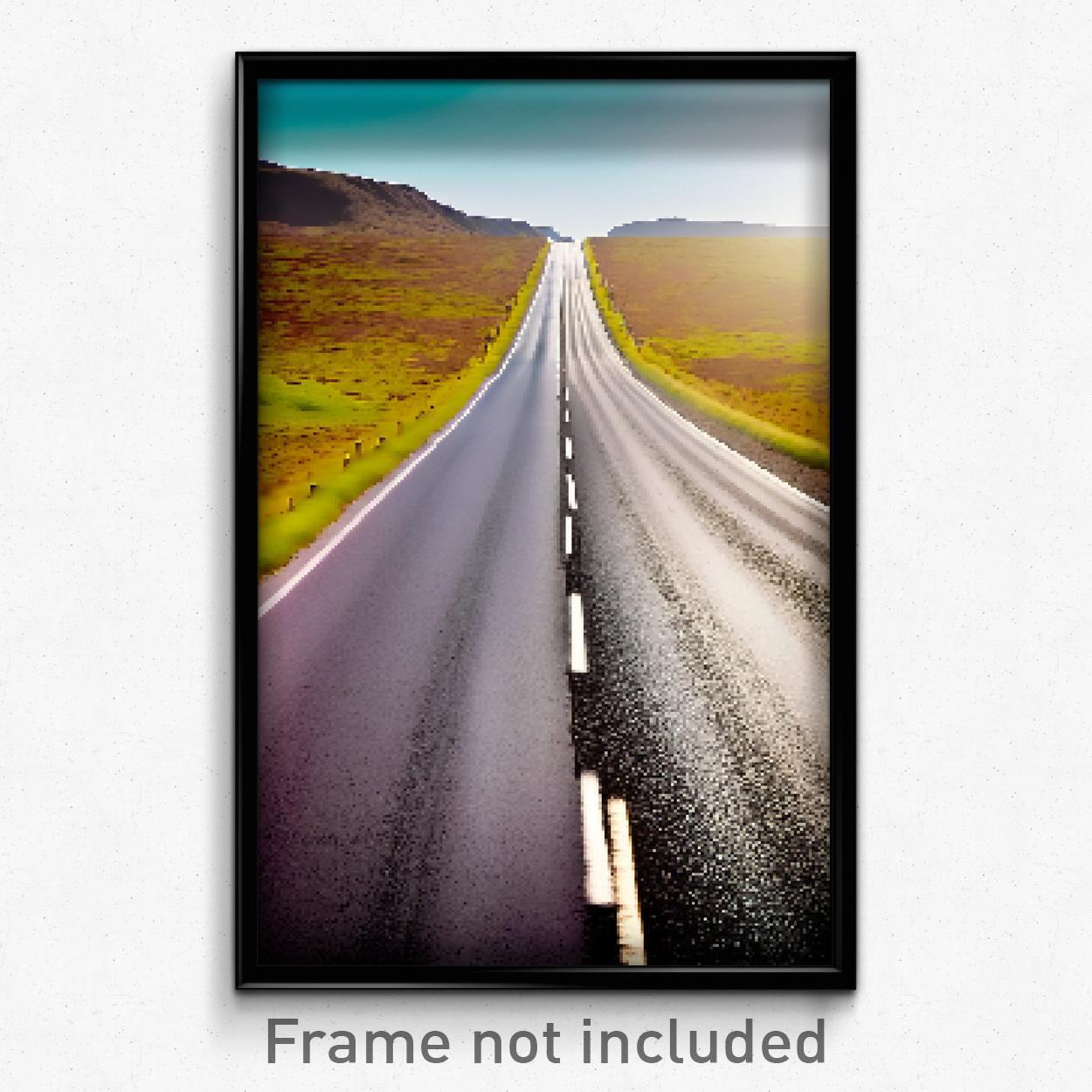 8-Bit Psychedelic Pixel Art Poster - Zealous Road Trippy Gamer Print