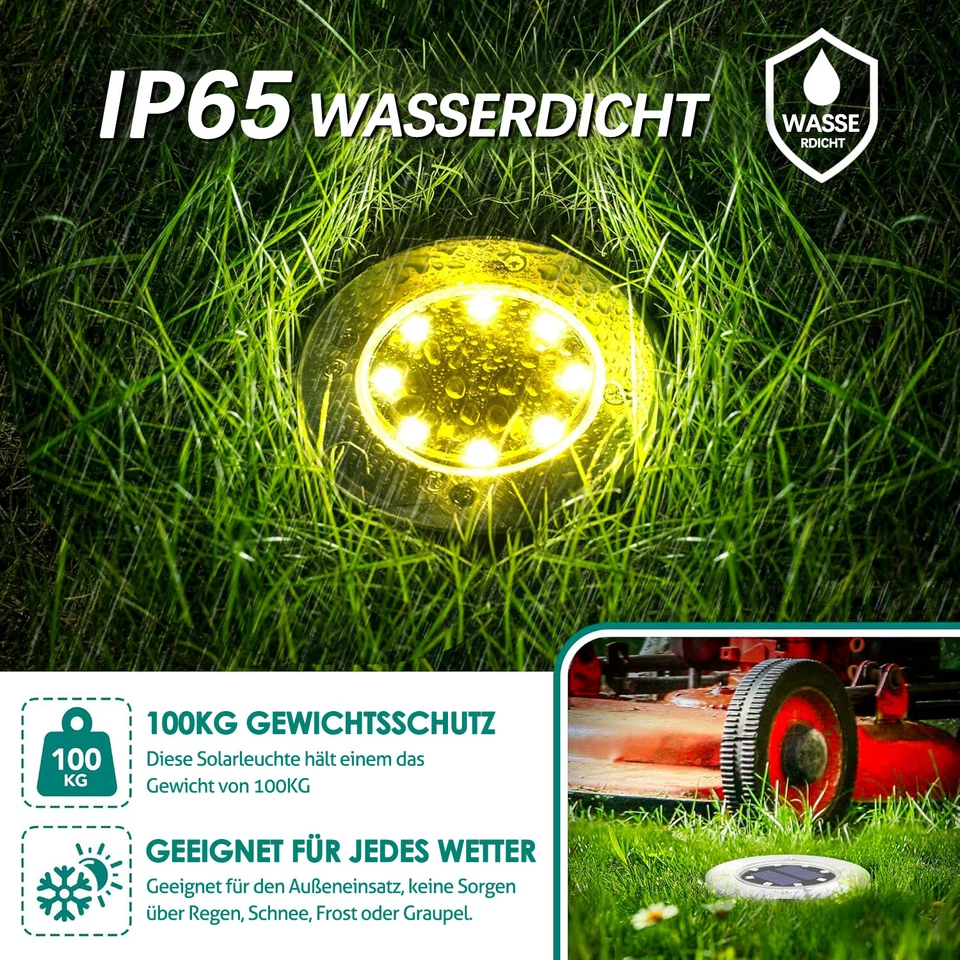 12x LED Solarleuchte Bodenstrahler Außen IP65 Gartenleuchten Garten Solarlampen - Bild 3 von 4