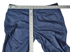 Uniqlo Women's Size L Straight Leg Blue Diamond Pants, Elastic Waist, NWOT