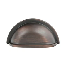 Crescent 3" Brushed Oil-Rubbed Bronze Cup Cabinet Hardware Handle P30588BORB