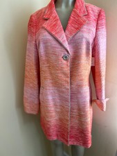 Etcetera $475 Flirty Multi-color Pastel Infused Print Evening Coat Size 16