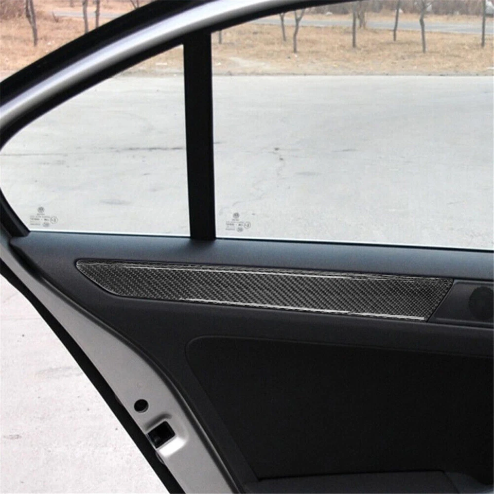 Cubierta de panel de puerta interior de fibra de carbono 8 piezas para Volkswagen Jetta Sedán Foto 4 de 4