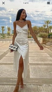 zara white satin camisole dress