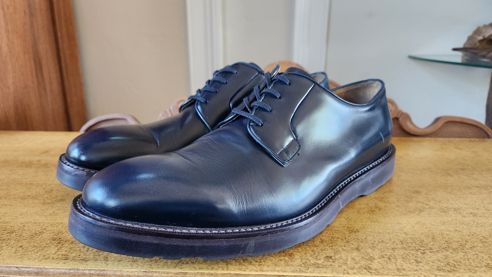 SAOLA Scarpe derby Paul Smith da uomo in pelle blu taglia 11 US 44 IT