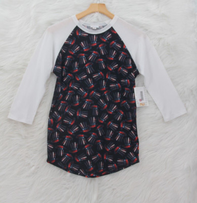 LuLaRoe Women's Randy 3/4 Sleeve Uncle Sam USA Hat Print Sz XS #1529