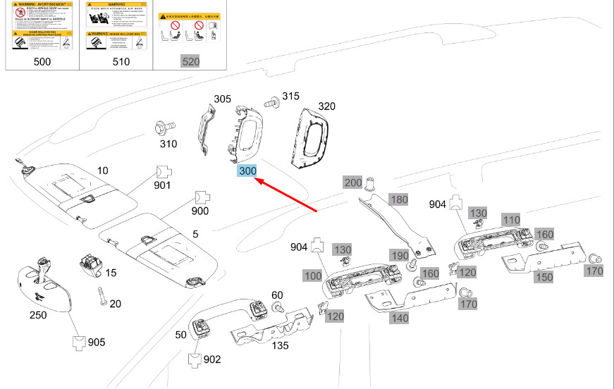 MB VITO W447 Haltegriff rechts zur B-Säule A44781503369051 NEU  