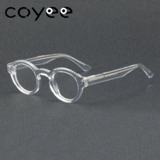 Retro Round Acetate Eyeglass Frames Transparent Clear Glasses Vintage Eyewear