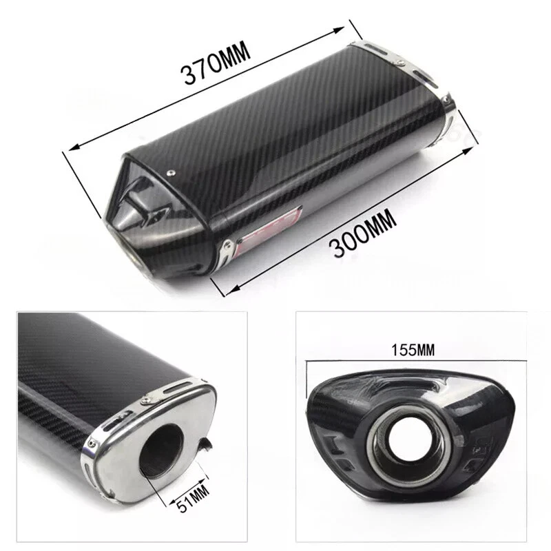 Puntas de silenciador de tubo de escape de enlace medio deslizables de 51 mm para Honda CBR600RR 2005-2023US Foto 3 de 4