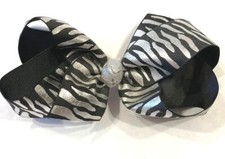 Beautiful Shiny Black and silver inspired hair bow for girls/Moms.