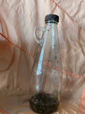 VTG/ Rare Log Cabin Syrup 12 Oz. Clear Bottle w/ Embossed Letters