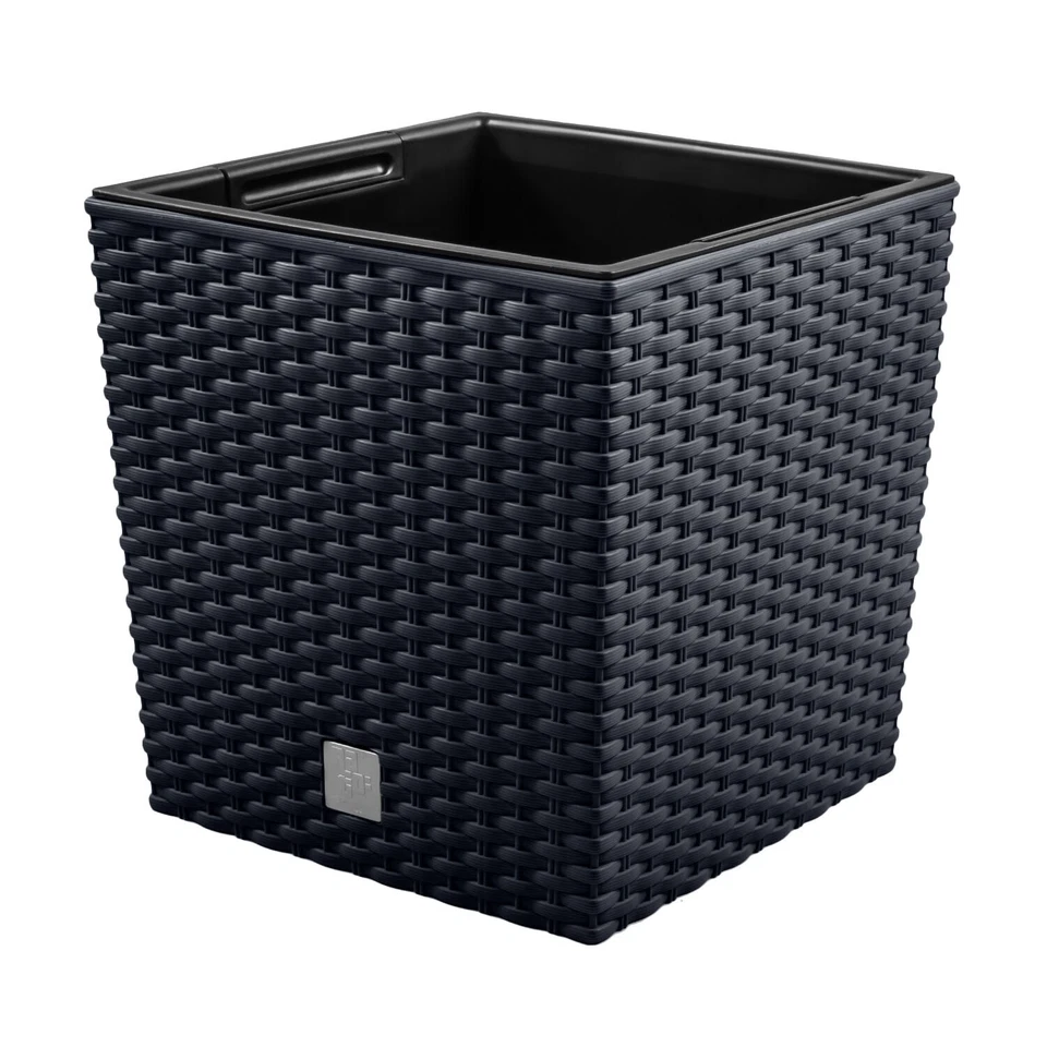 Pot de fleurs Prosperplast antracite insert Rato Low DRTS200L-S433