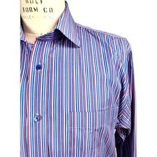 Thomas  Co Smart Casuals Button Up Dress Shirt Size 17 Collar Stays