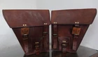Motorcycle Saddle Bags Two Brown Leather Side Pouch Panniers  Real goat Leather