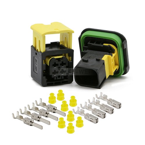 4 Way/Pin TE HDSCS Automotive Male Female Waterproof Connector Plug Socket Kit - Picture 12 of 15