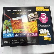 PRISMACOLOR TECHNIQUE 25 PC ART SET LANDSCAPE LEVELS 1, 2, 3  3 ONLINE LESSONS