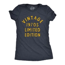 Womens Vintage 1970s Limited Edition T Shirt Funny Cool 1970 Theme Classic Tee