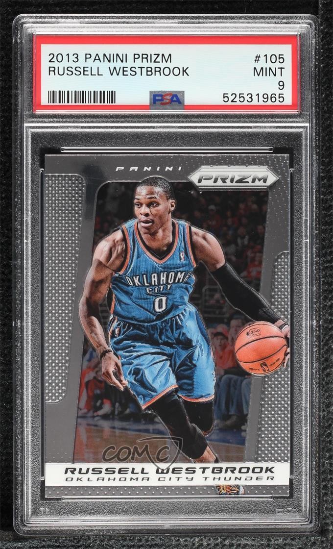 2013-14 Panini Prizm Russell Westbrook #105 PSA 9 MINT 02v3