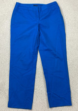 Rafaella Curvy Straight Casual Cropped Pants Women's Size 8 Blue Mid Rise