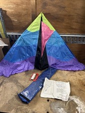 Large Multicolor Kite 45 X 28 Purple Black Blue Pink Green W String, Storage Bag
