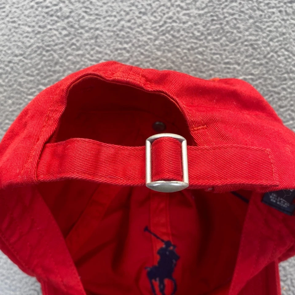 Polo Ralph Lauren Hat Cap Strap Red Blue Pony Baseball Adjustable Vtg,Boys 8-20 - Image 2 of 4