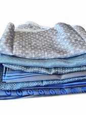8pc Bundle Lot Grey 100 Italian Silk Fabric Remnants