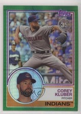 2018 Topps Silver Pack 1983 Design Chrome Green 80/99 Corey Kluber #121 0e3