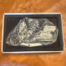 Harley-Davidson Motorcycle-Themed Metal Belt Buckle Collectible in Box