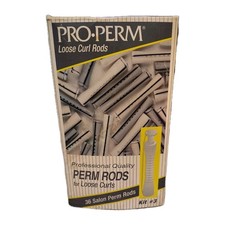 VTG Pro-Perm Salon Rod Kit 3 Loose Curls 36 Rods Solid Shaft White Gray