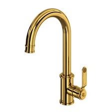 Rohl U.4513HT-ULB-2 Armstrong Bar/Food Prep Kitchen Faucet - Unlacquered Brass