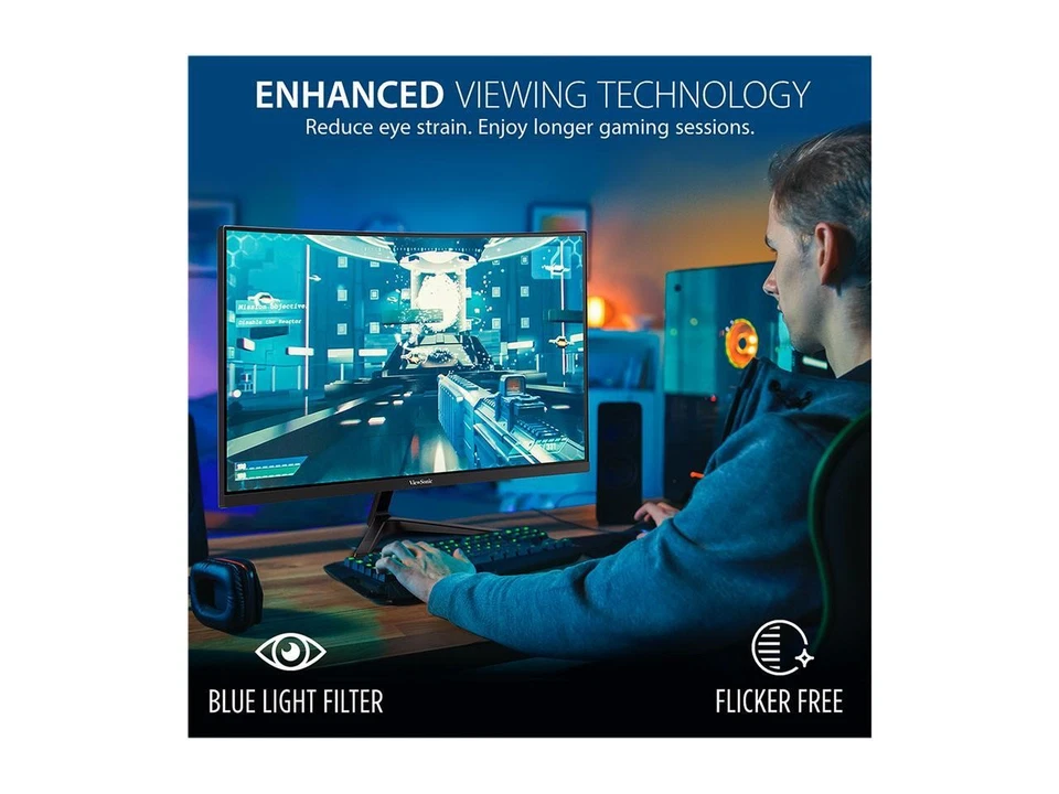 ViewSonic VX2718-2KPC-MHD Curved Gaming Monitor 27" WQHD 1440p 180Hz 1ms with - Image 4 of 4