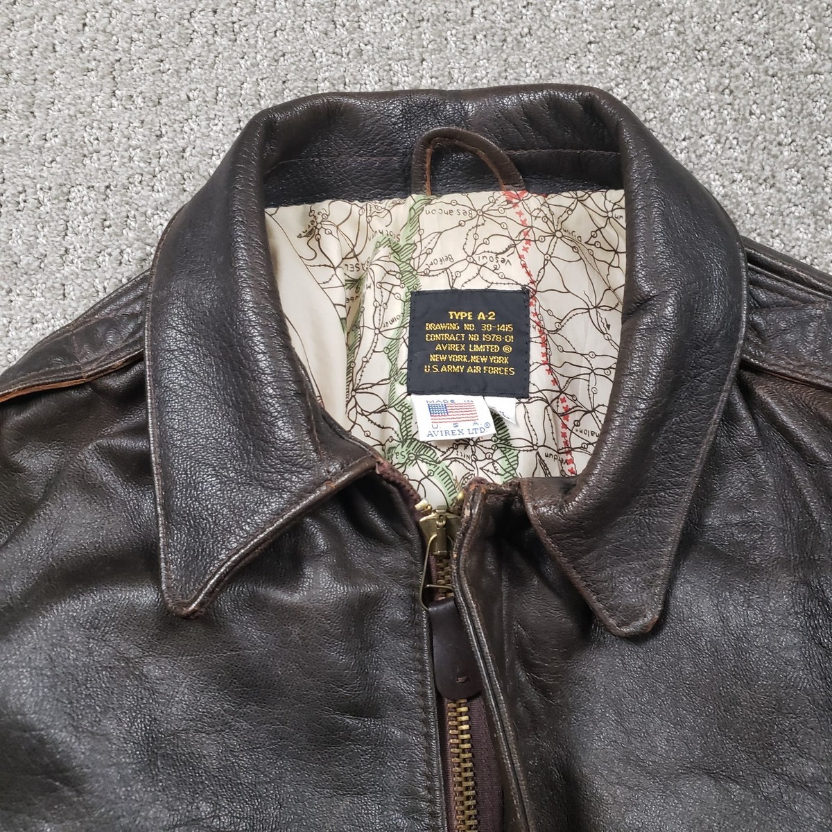 A-2 USA製 80's 本革 leather flight short 茶 A-2 Leather Flight Jackets | Vintage Leder online store