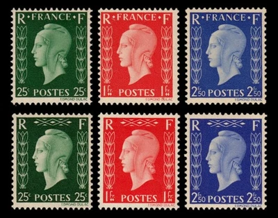 n°701A/701F, non émis de Londres 1942, neufs ** sans charnière - CERTIFICAT - Photo 1/3