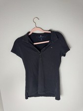 Tommy Hilfiger Slim Fit Black Polo Shirt Men's Size M Short Sleeve