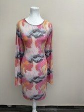 SHEIN Curve Women’s Bodycon Dress Long Sleeve 3XL Pullover Abstract Sheer