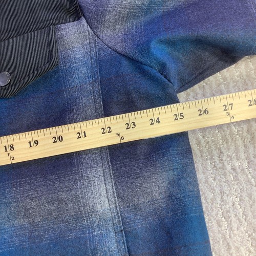 Pendleton XL Mount Hood Flannel Wool Blend Shirt Jacket Blue Plaid Corduroy NWT - Picture 10 of 13