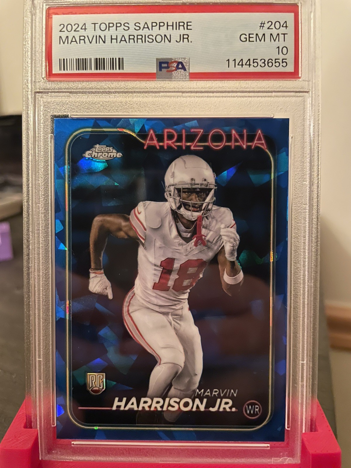 2024 TOPPS CHROME SAPPHIRE MARVIN HARRISON JR. #204 (RC) - PSA 10