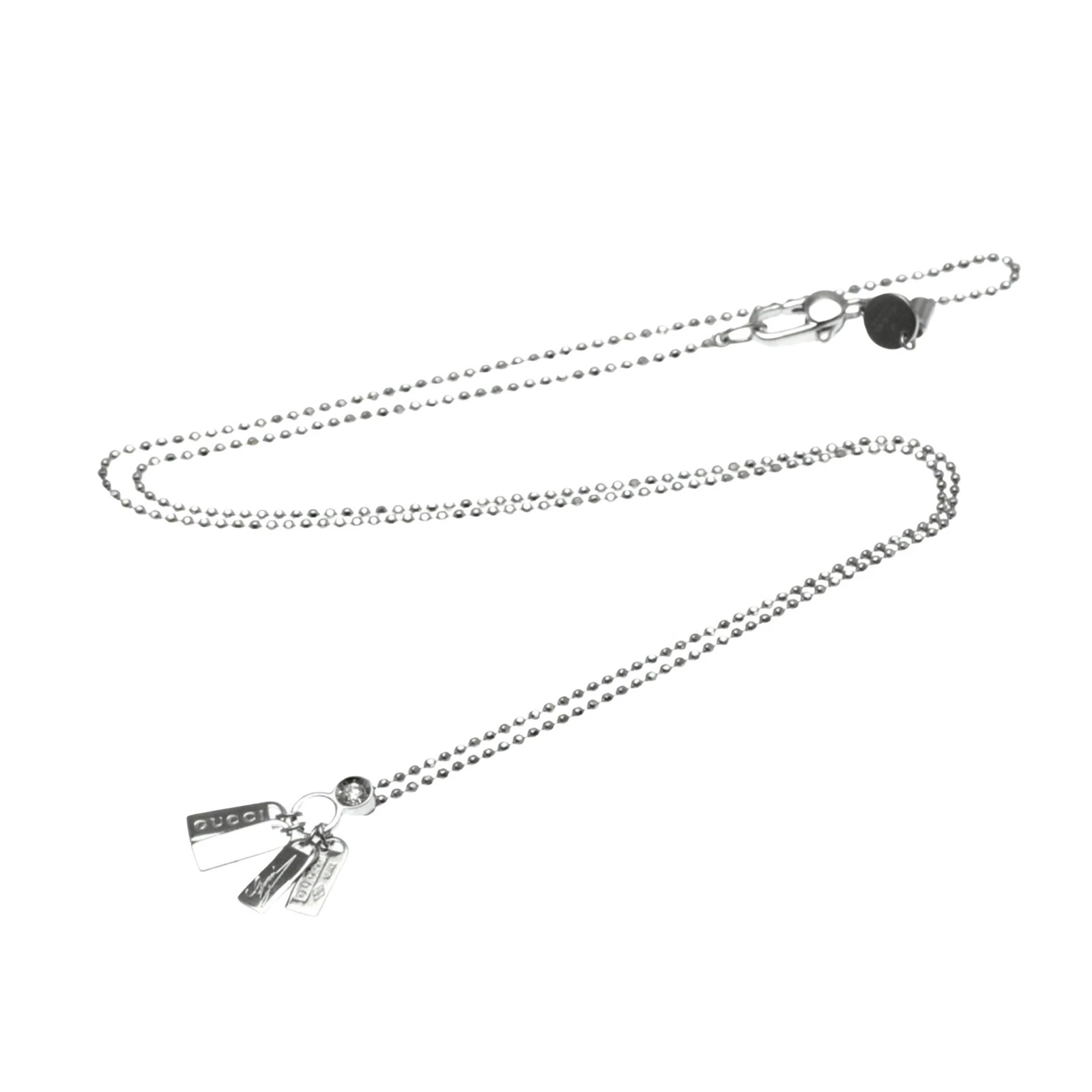 Collier Gucci Logo G Argent Blanc Or Bijoux Authentique