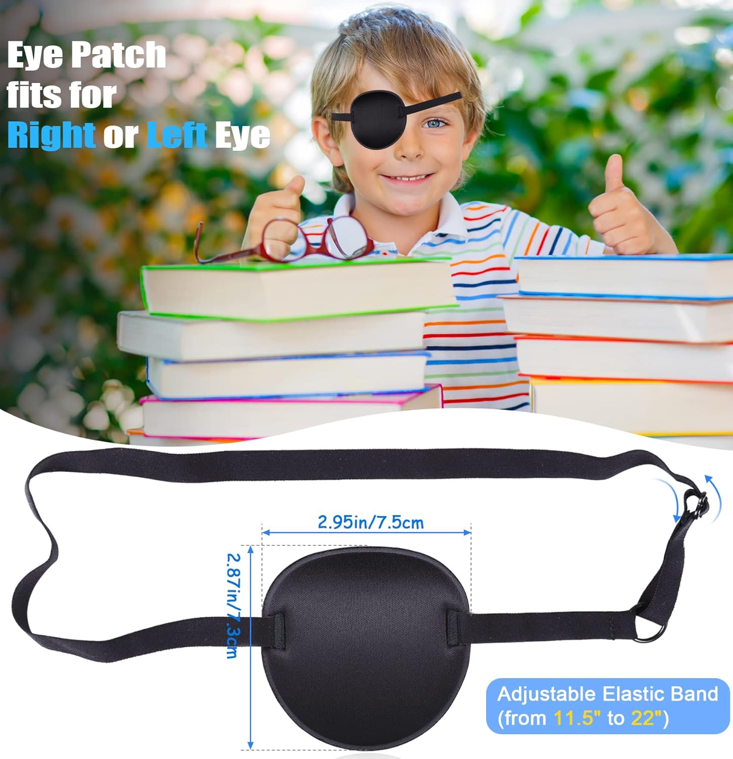 2PCS Eye Patches for Adults Men Kids, Medical Eye Patch Adjustable Eyepatch for 