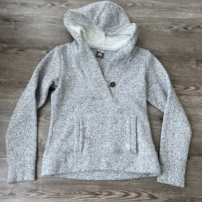 Nike ACG Vintage V Neck Sherpa Fleece Pullover Hoodie Womens Medium