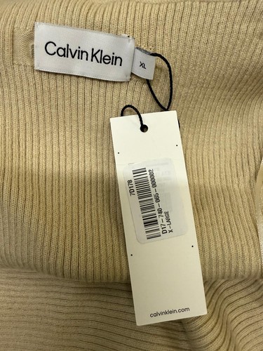 CALVIN KLEIN Square Neck Cotton Wool Blend Midi Dress - XL - £160 - Picture 9 of 15