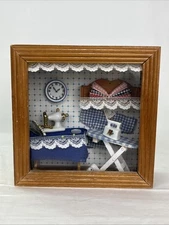 Reutter Porcelain Miniature Shadow Box Sewing Room Germany Collectable