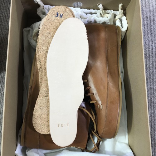 Feit handgenähte hohe Gummischuhe Damen Größe 38 Semi-Cordovan Leder limitiert - Bild 12 von 16