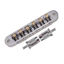 6 Roller Bridge Tremolo Saddles With Two Posts For LP EPI Electric Guitar Sliver